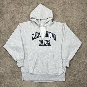 Vintage 90s Champion Reverse‎ Weave Elizabethtown College Hoodie XL